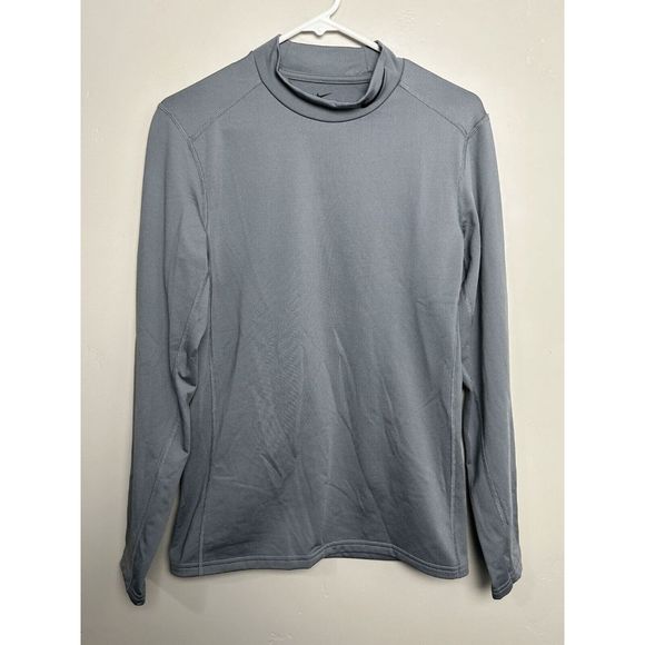 NEW Men S NIKE Dri-Fit Warm Base Layer Fitted Training Mock Neck 748869-065 Gray - Picture 1 of 6